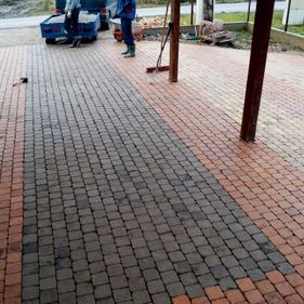 Laying paving